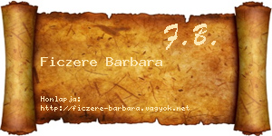 Ficzere Barbara névjegykártya